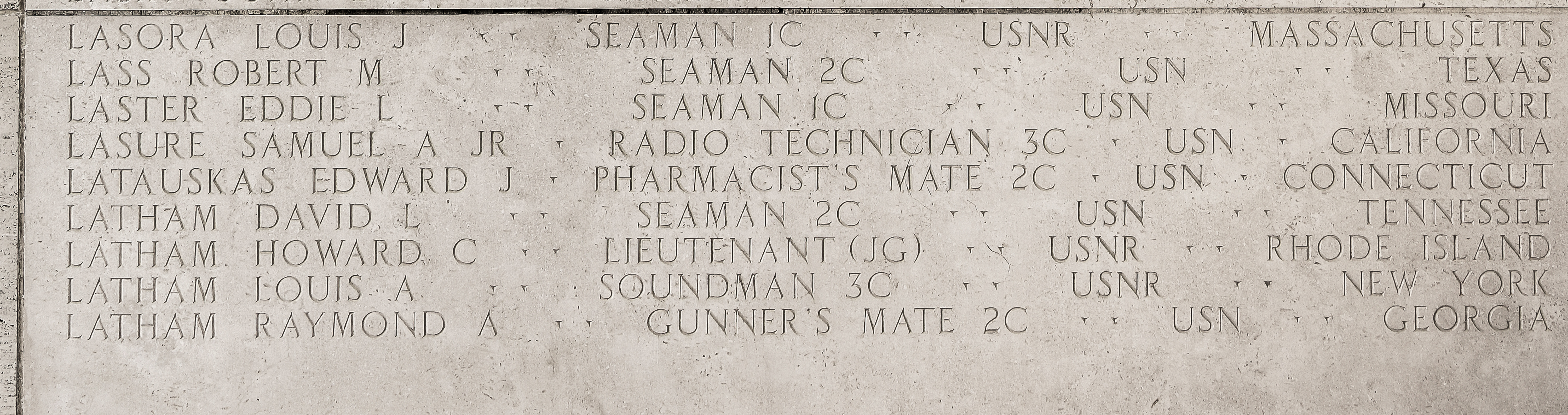 Raymond A. Latham, Gunner's Mate Second Class